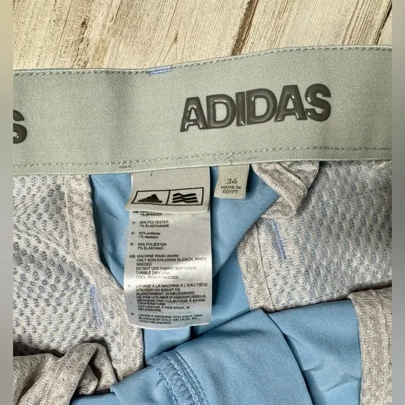Adidas Golf Shorts Mens 34 Blue Performance Flat Front Casual - Picture 6 of 10